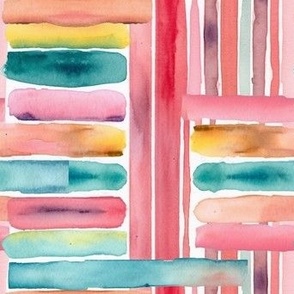 Stripes & Slashes -Watercolor spring