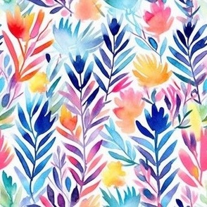 watercolor Feathers - multi