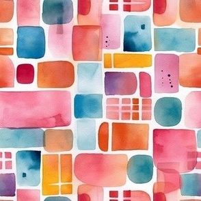 Watercolor abstract shapes - multi