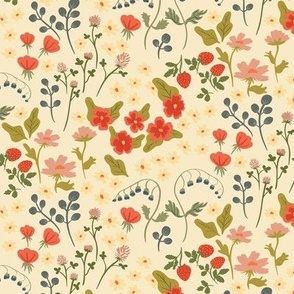 Cottage Floral Cream - Small 10.5 x 10.5