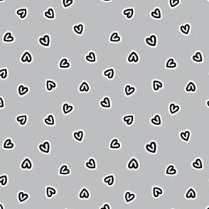 mini 3x3in hearts - gray