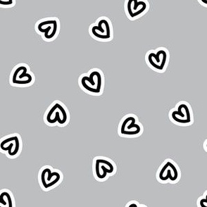 small 6x6in hearts - gray