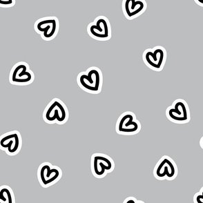 medium 12x12in hearts - gray