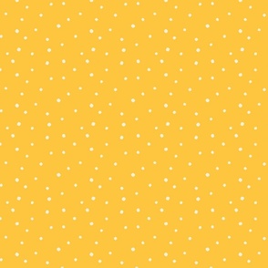 Marshmallow Dot - White Dots on Yellow Background - SMALL SCALE - Available in multiple colors and scales! Coordinates with S'mores collection.