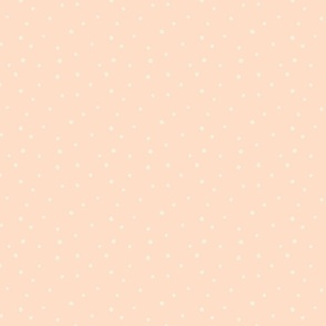 Marshmallow Dot - White Dots on Light Peach Beige Background - SMALL SCALE - Available in multiple colors and scales! Coordinates with S'mores collection.