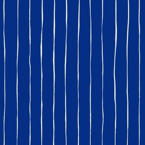 24x24 wonky pinstripes cream stripes on royal blue