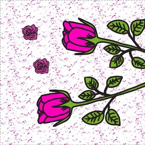 tea towel pink roses