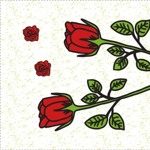 tea towel red roses
