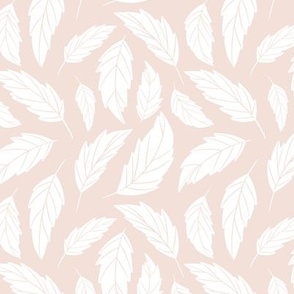 Small - Neutral winter leaves. Botanical seamless pattern