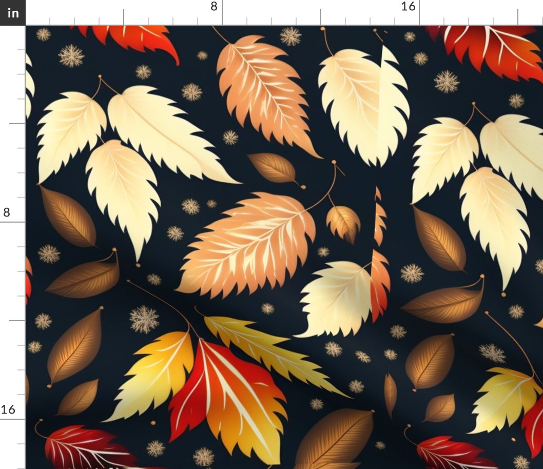 winter leaf  patterns minimal gradient background 