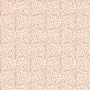 472 - Small scale classic clamshell with a fancy twist, with faux knitting creating a 3d effect in monochromatic subtle blush - for baby girl nursery, children's apparel, kids active wear and pjs, table linen and pillow cases