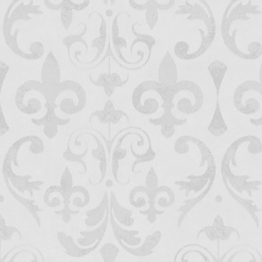 Vintage Damask Velvet Reverie Elegant Nostalgic Pattern In Light Grey