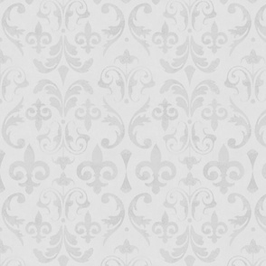 Vintage Damask Velvet Reverie Elegant Nostalgic Pattern In Light Grey Smaller Scale