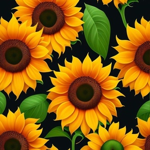 Sunflower seamless pattern 