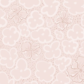 Pinky nude graphic flowers sketched minimalist abstract coquette