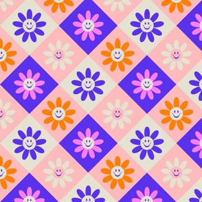Checkered Daisy Delight Pattern