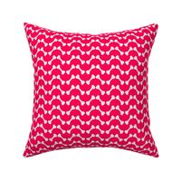 dog biscuit chevron  - cherry red and white