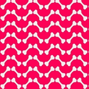 dog biscuit chevron  - cherry red and white