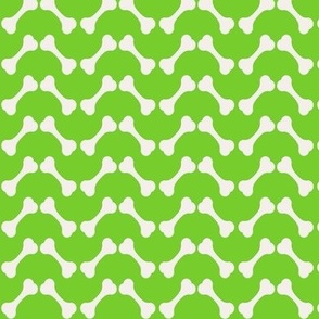 dog biscuit chevron -  lime green and white