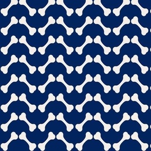 dog biscuit chevron -  navy blue and white