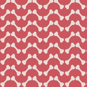 dog biscuit chevron -  tomato red and bisque beige