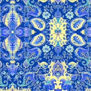 Geometric floral tile seamless pattern