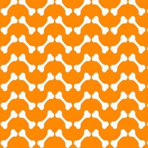 dog biscuit chevron -  tangerine orange and white