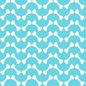 dog biscuit chevron - ocean blue and white