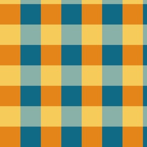 Colorful Plaid - Blue, orange and yellow