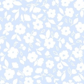 Pale Blue Ditsy Floral, Micro Floral, Preppy Chintz, Grand Millennial Pf119g