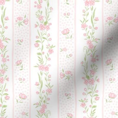 PF120a 6" Climbing Floral Pattern Tile Pink by PRetty Festive Design