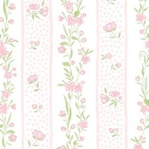 PF120a 6" Climbing Floral Pattern Tile Pink by PRetty Festive Design