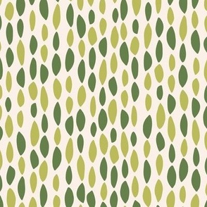 Leafy Mosaic - simple green leaves in irregular stripes - cream background - shw1036 - small scale