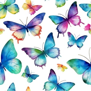 Vibrant Butterflies in Watercolor 