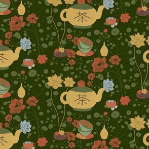 Floral Tea Garden Pattern