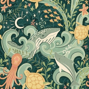 Whales-art-beautiful-killer-ocean-fantasy-earth-abstract-digital-whale-gif-,  HD wallpaper
