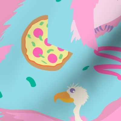 80's Pizza Vultures in Aqua + Pink