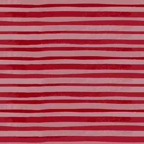 Thick Watercolor Stripes red Dusty Rose Medium Scale horizontal repeat