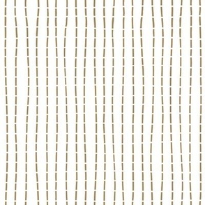 Thin Stitch Dark Gold on white Medium Scale vertical repeat 8" x 8"