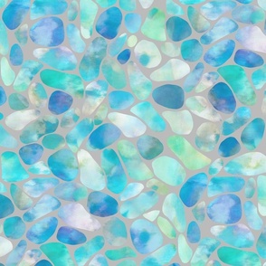 Sea Glass Mosaic Teal on Gray 300L