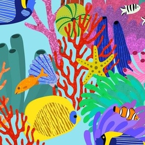 Coral Reef - wonderful world multicolored - large scale