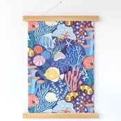 Tropical coral reef/blue/large
