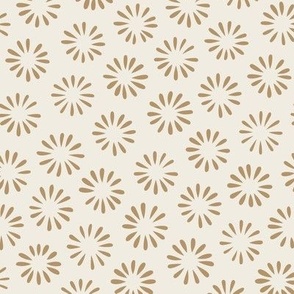 Small Hand Drawn Flowers | Creamy White, Lion Gold Yellow | Spring Floral