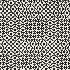Small Mosaic | Creamy White, Raisin Black | Mini Micro Tiny Black and White Geometric