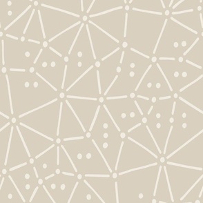 Sticks And Stones_Bone Beige, Creamy White_Abstract Geometric Doodle 02