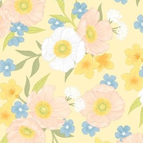 Romantic Soft Florals Yellow