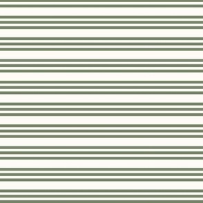 Bandy Stripe: Sage Green & Cream Horizontal Stripes 