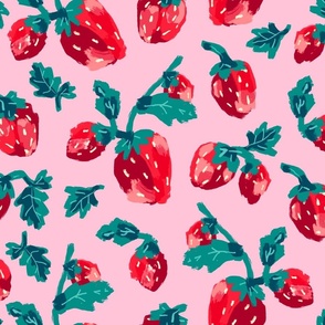 Fresh Strawberries - Pink Large Scale