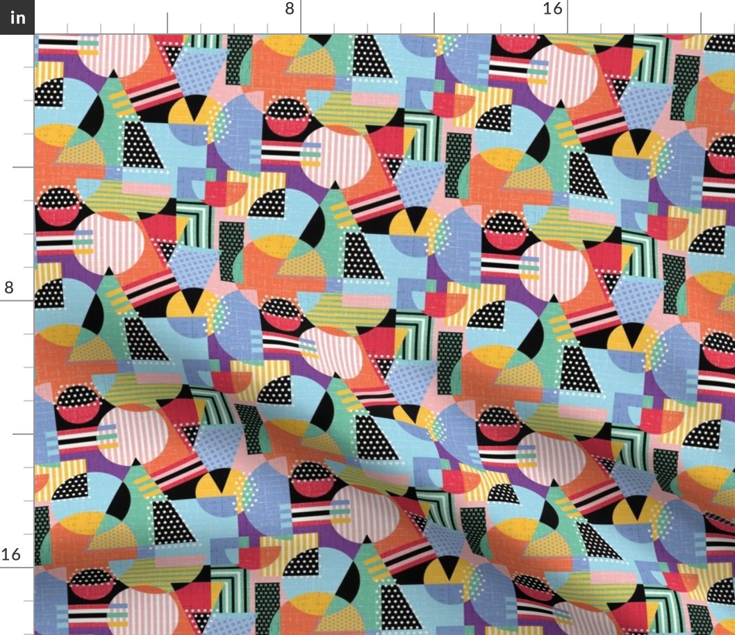 Maximalist Pop Art Masterpiece | Pattern Clash | Black | Multicolor | Retro | Ditsy scale ©designsbyroochita