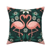Flirting Flamingos and passion flowers, 21 in